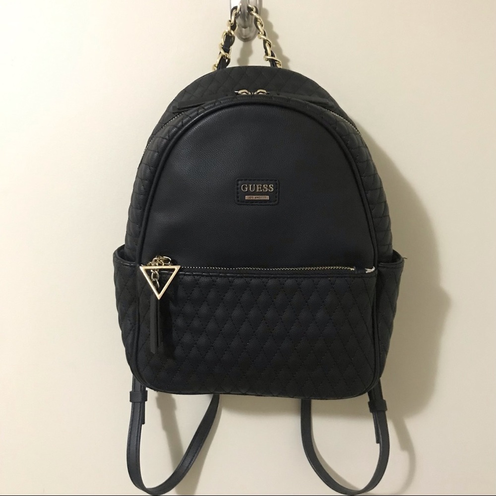 Guess Larson Quilted Black Mini Backpack